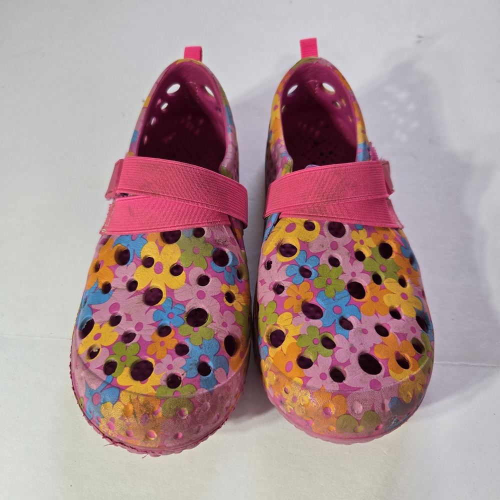 Western Chief Colorful Floral Kids Croc Shoes - Size 2